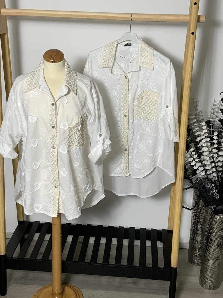 LI.7751 Bluse kurz Arm Farbe creme