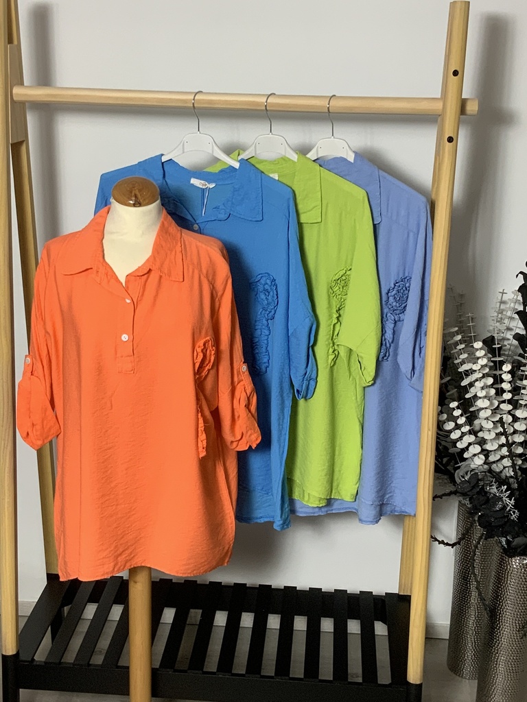 LI.11856 Bluse kurz Arm Größe bis 44