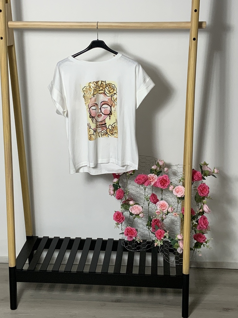 FIR. 16215 T-Shirt mit  Bild Frauen Gesicht Größe bis 40