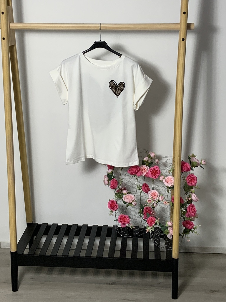 FIR. 17028 T-Shirt mit  Herz Größe bis 40