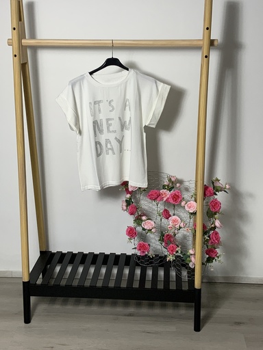 [P0008959] FIR. 15871 T-Shirt mit  a new day Größe bis 40