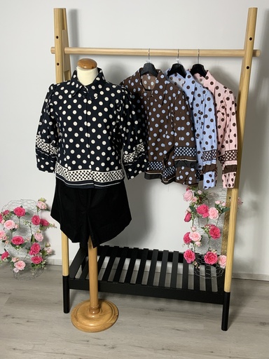 Bl.4964-C12 Bluse lang mit Punkte
