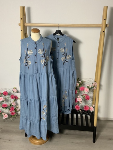 [P0009372] My. 51034LQQ  Kleid blau Größe bis 46/ *50